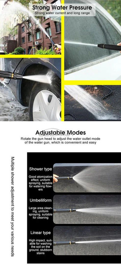 Powerful Portable Water Hose Nozzle for Car Washing & Home Cleaning فوهة خرطوم مياه محمولة قوية لغسيل السيارات وتنظيف المنزل